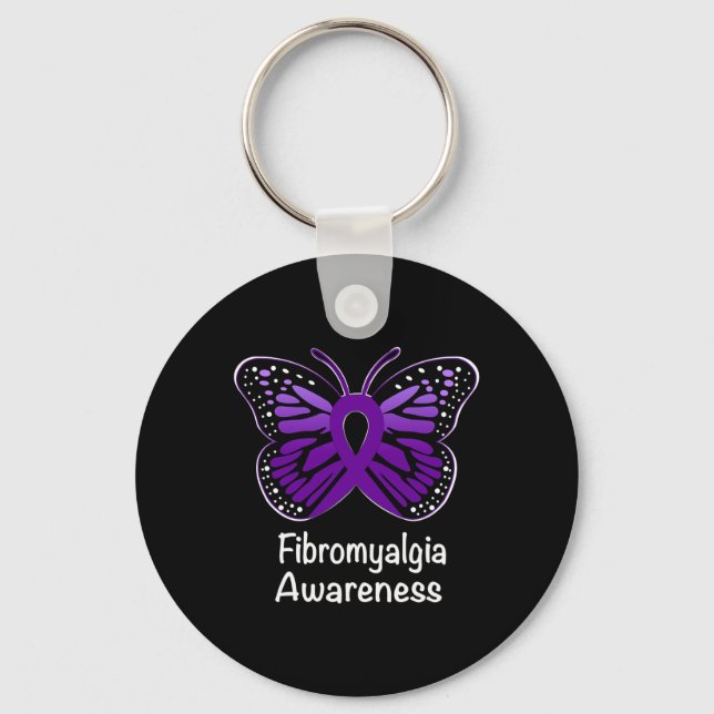 Awareness Warrior Support Purple Ribbon 2  Keychain (Front)