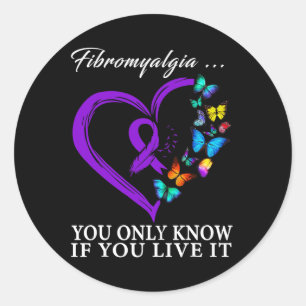 Awareness Warrior Support Purple Ribbon 3  Classic Round Sticker
