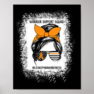 Awareness Warrior Support Squad Messy Bun Sungl Poster