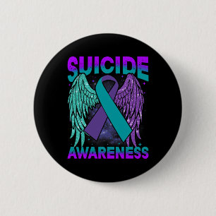 Awareness Wings And Ribbon Suicide Prevention 1 2 Inch Round Button