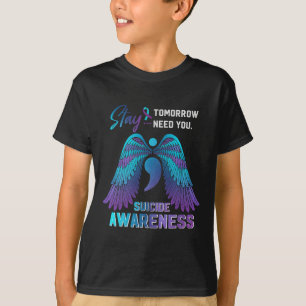 Awareness Wings And Ribbon Suicide Prevention Day  T-Shirt