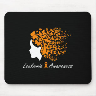 Awareness - Women Butterflies Hair Purple Ribbon Mouse Pad