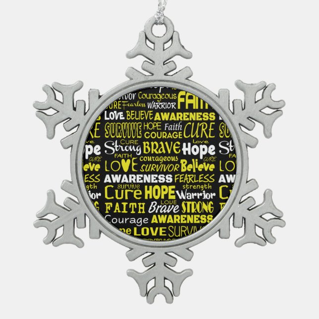 Awareness Words...Endometriosis Snowflake Pewter Christmas Ornament (Front)