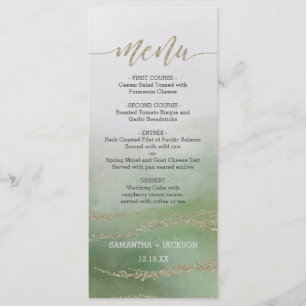 Awash Elegant Watercolor dans le menu Mariage Foli