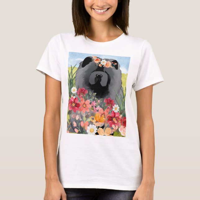 AWASH IN LIGHT Black - Blue  Chow Dog  shirts (Front)