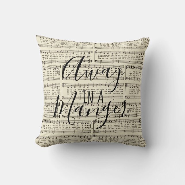 Away in a Manger Throw Pillow (Front)