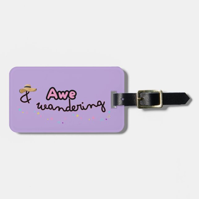 Awe and Wandering customizable luggage tag (Front Horizontal)