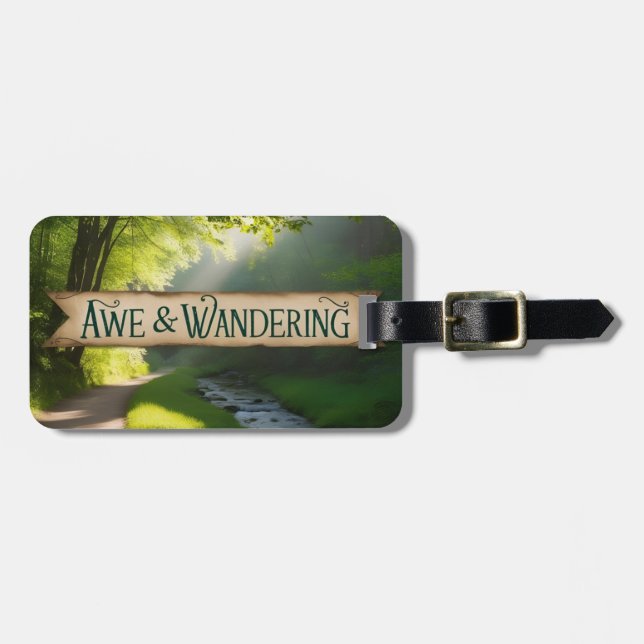 Awe and Wandering customizable luggage tag (Front Horizontal)