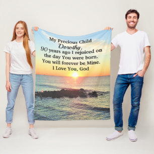 AWE INSPIRING 90TH BIRTHDAY PERSONALIZED FLEECE BLANKET