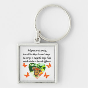 AWE INSPIRING BUTTERFLY SERENITY PRAYER PHOTO KEYCHAIN