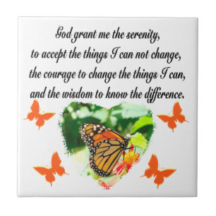 AWE INSPIRING BUTTERFLY SERENITY PRAYER PHOTO TILE