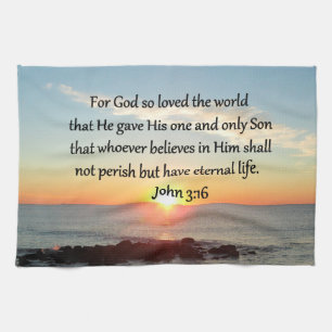 AWE-INSPIRING JOHN 3:16 SUNRISE KITCHEN TOWEL