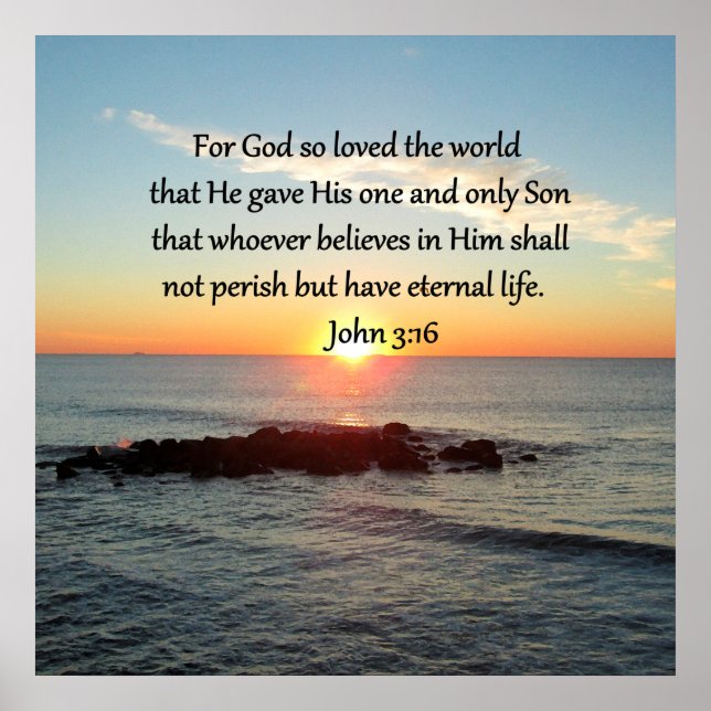 AWE-INSPIRING JOHN 3:16 SUNRISE POSTER (Front)