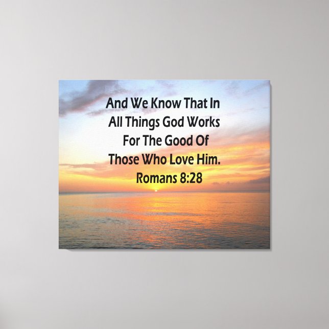 AWE-INSPIRING ROMANS 8:28 SCRIPTURE VERSE CANVAS PRINT (Front)