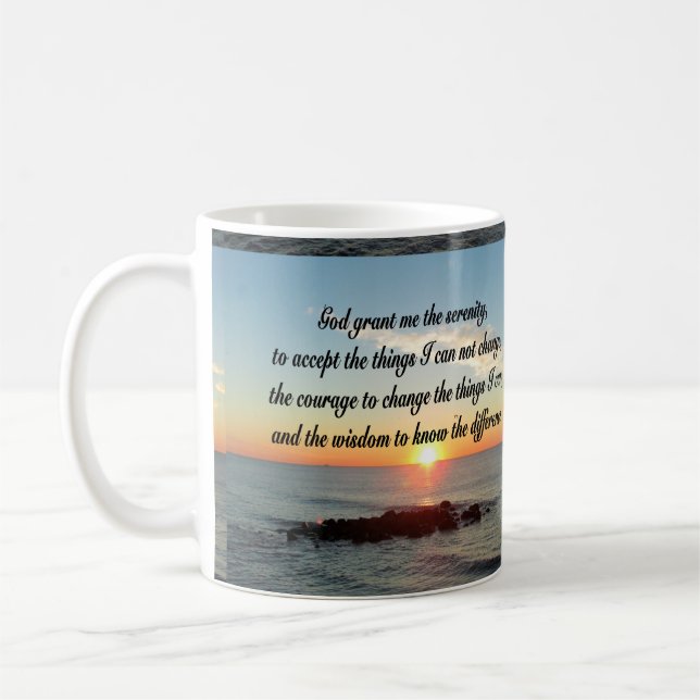 AWE INSPIRING SERENITY PRAYER DESIGN COFFEE MUG (Left)