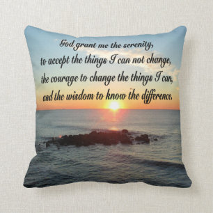 AWE INSPIRING SERENITY PRAYER DESIGN THROW PILLOW