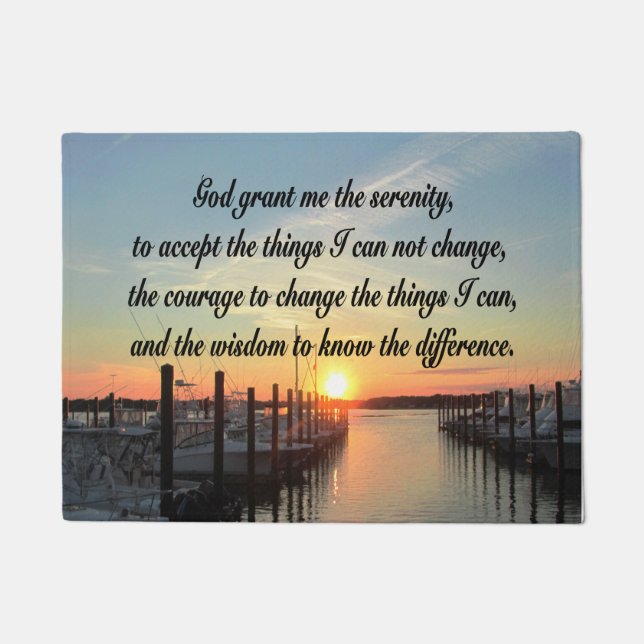 AWE-INSPIRING SERENITY PRAYER SUNSET PHOTO DESIGN DOORMAT (Front)