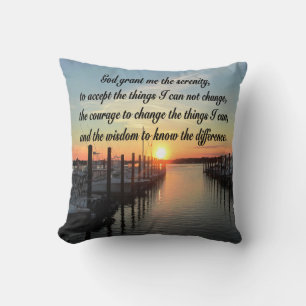 AWE-INSPIRING SERENITY PRAYER SUNSET PHOTO DESIGN THROW PILLOW