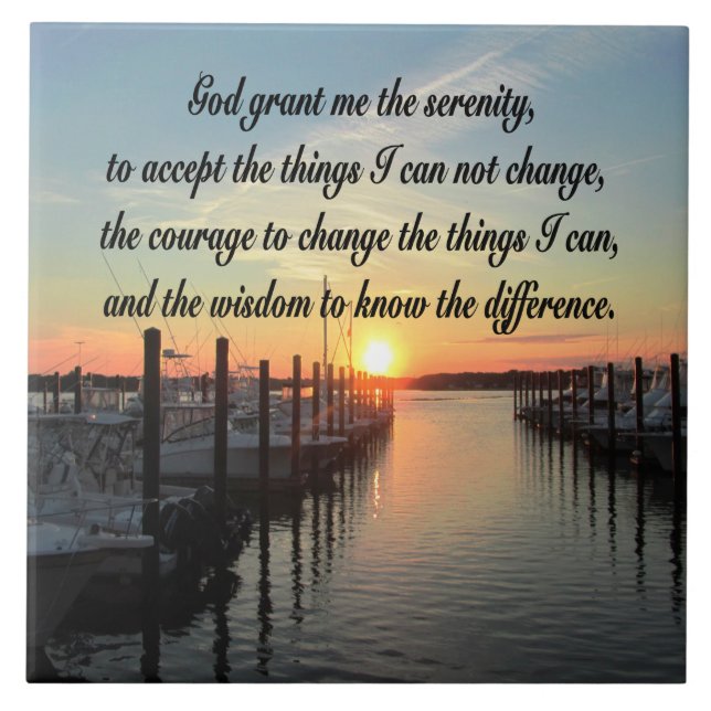 AWE-INSPIRING SERENITY PRAYER SUNSET PHOTO DESIGN TILE (Front)