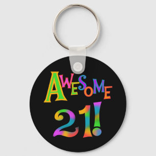 Awesome 21 Birthday T-shirts and Gifts Keychain