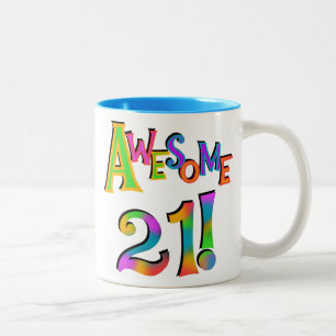 Awesome 21 Birthday T-shirts and Gifts Two-Tone Coffee Mug