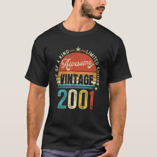 Awesome 21 Years Old Vintage 2001 Retro 21st Birth T-Shirt
