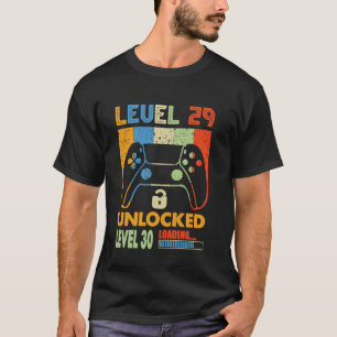 Awesome 29th Birthday Level 29 Unlocked Level 30 L T-Shirt