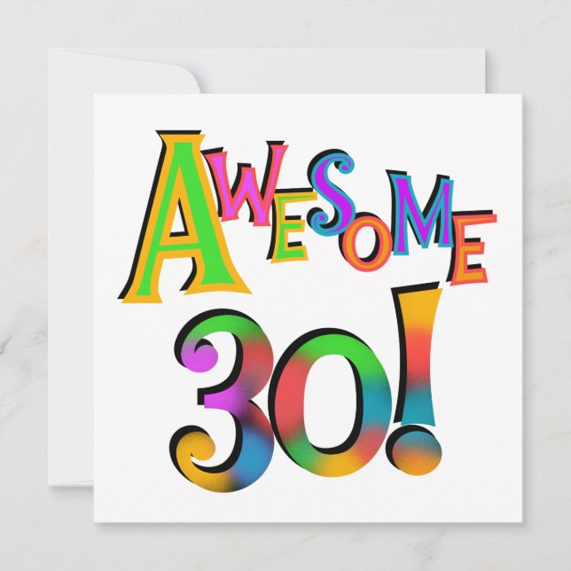 Awesome 30 Birthday T-shirts and Gifts Card (Front)