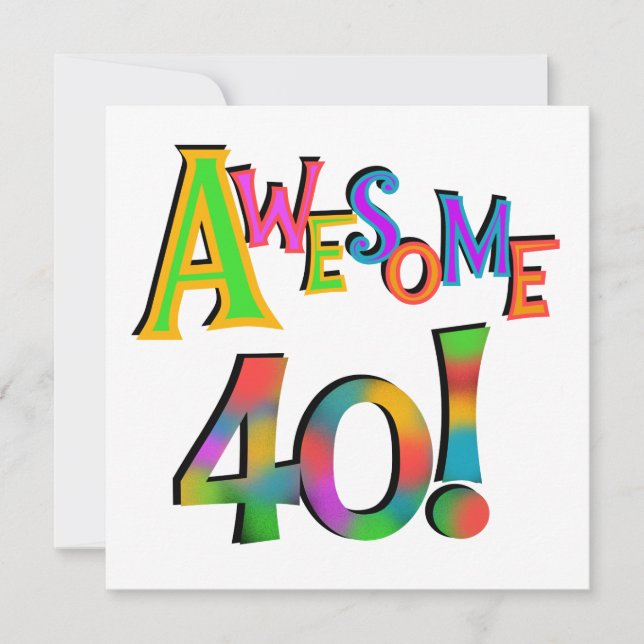 Awesome 40 Birthday T-shirts and Gifts Card (Front)