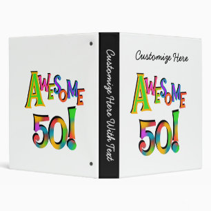 Awesome 50 Birthday T-shirts and Gifts Binder