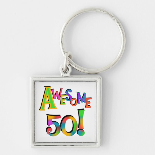 Awesome 50 Birthday T-shirts and Gifts Keychain (Front)