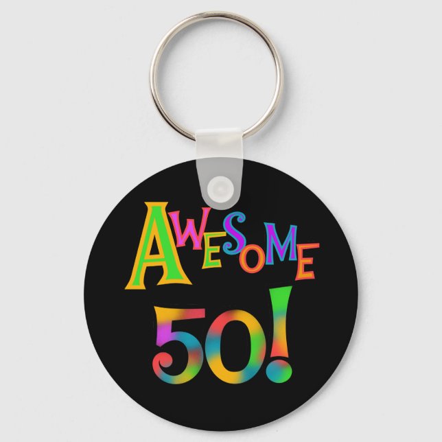 Awesome 50 Birthday T-shirts and Gifts Keychain (Front)