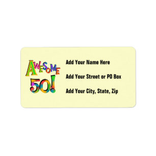 Awesome 50 Birthday T-shirts and Gifts Label