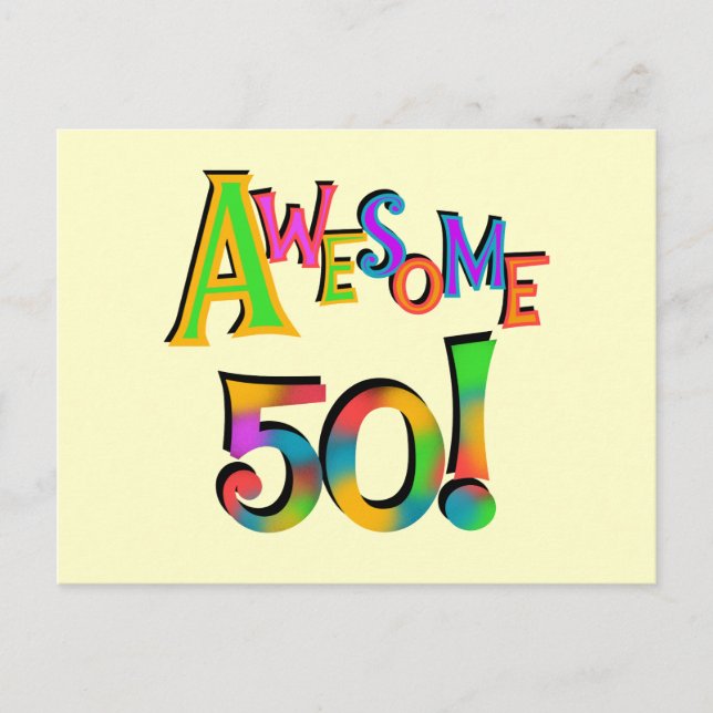 Awesome 50 Birthday T-shirts and Gifts Postcard (Front)