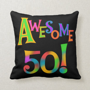 Awesome 50 Birthday T-shirts and Gifts Throw Pillow