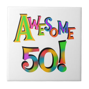 Awesome 50 Birthday T-shirts and Gifts Tile
