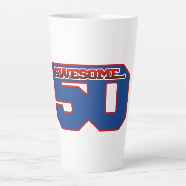 awesome 50 latte mug (Front)