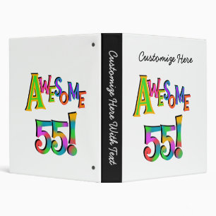 Awesome 55 Birthday T-shirts and Gifts Binder