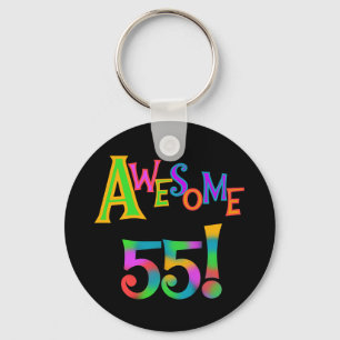 Awesome 55 Birthday T-shirts and Gifts Keychain