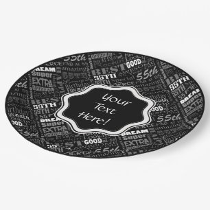 Awesome 55th Birthday Party Personalized Monogram Paper Plate