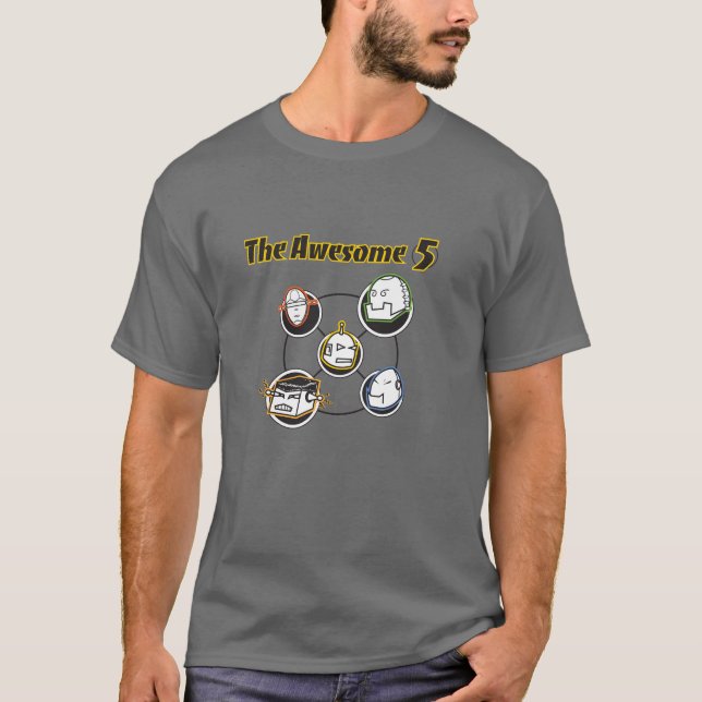 Awesome  5-2 White T-Shirt (Front)
