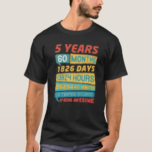 Awesome 5 Years Old Vintage 5th Birthday T-Shirt