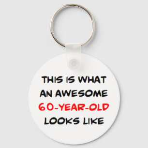 awesome 60 year old coffee mug keychain