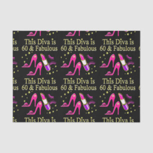 AWESOME 60TH BIRTHDAY DIVA DESIGN TISSUE PAPER