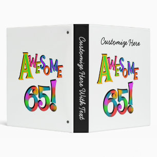 Awesome 65 Birthday Tshirts and Gifts Binder