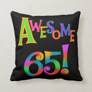 Awesome 65 Birthday Tshirts and Gifts Throw Pillow