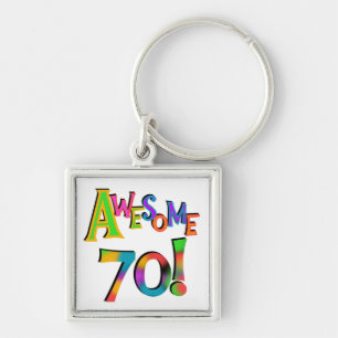 Awesome 70 Birthday T-shirts and Gifts Keychain