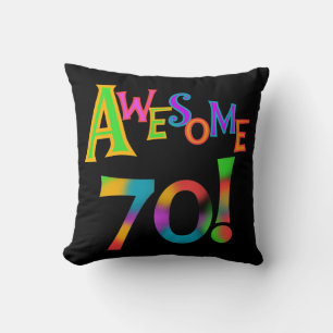 Awesome 70 Birthday T-shirts and Gifts Throw Pillow