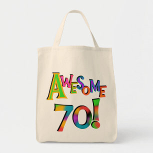 Awesome 70 Birthday T-shirts and Gifts Tote Bag