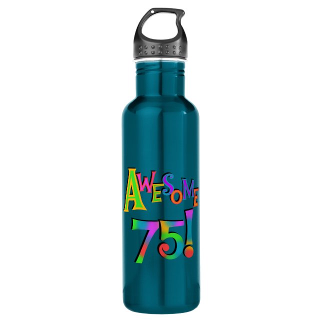 Awesome 75 Birthday T-shirts and 710 Ml Water Bottle (Front)